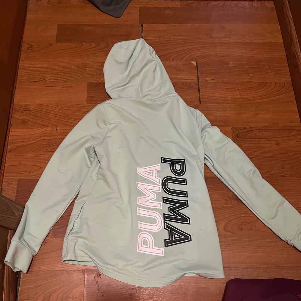 Puma Mint Green Hoodie with Black and White Logo